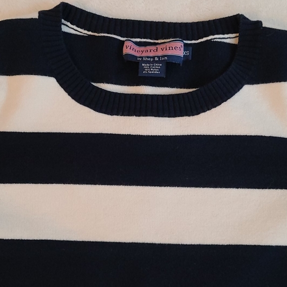 Vineyard Vines Sweater Dress Stripes Blue and White Size XS - Picture 4 of 8